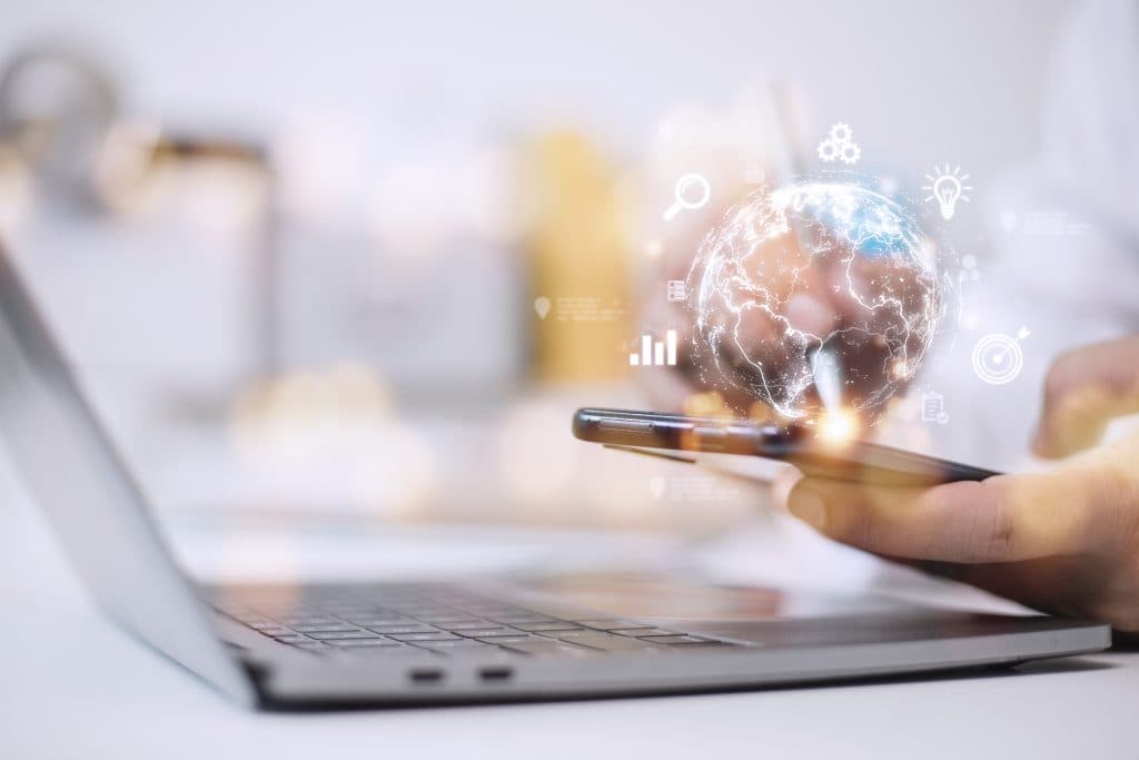 people use mobile smartphones business global internet connection application technology digital marketing financial banking digital link tech big data 1024x683